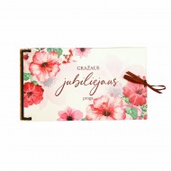 Vokelis 17 cm "Gražaus jubiliejaus proga. Raudonos gėlės" Vokelis 17 cm "Gražaus jubiliejaus proga. Raudonos gėlės"