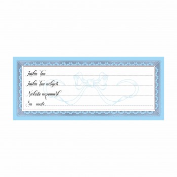 Linkėjimų kortelė albumui, mėlyna, 158x64 cm Linkėjimų kortelė albumui, mėlyna, 158x64 cm