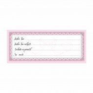 Linkėjimų kortelė krikštynų albumui, rožinė, 158x64 cm