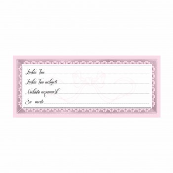 Linkėjimų kortelė krikštynų albumui, rožinė, 158x64 cm Linkėjimų kortelė krikštynų albumui, rožinė, 158x64 cm