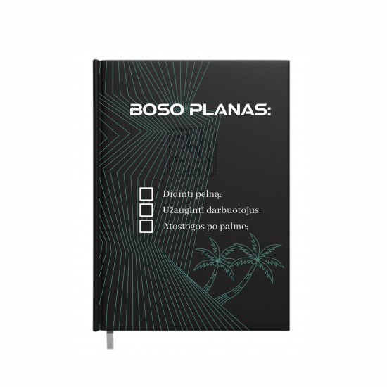 Darbo knyga BOSUI 2026 su užrašu, Boso Planas