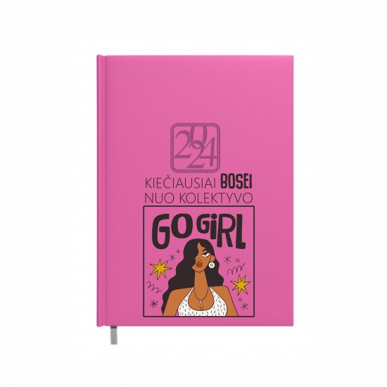 Darbo knyga BOSEI 2026 su užrašu, Kiečiausia Bosė Go Girl