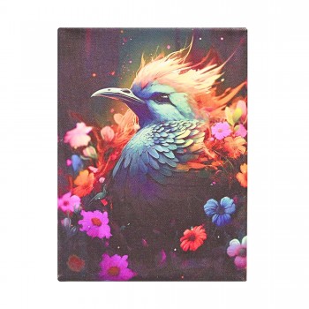 Paveikslas ant drobės "Paukštis tarp gėlių", 18x25 cm Paveikslas ant drobės "Paukštis tarp gėlių", 18x25 cm