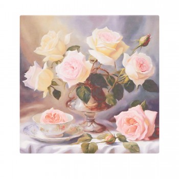 Paveikslas ant drobės "Natiurmortas su rožėmis", 30x30 cm Paveikslas ant drobės "Natiurmortas su rožėmis", 30x30 cm