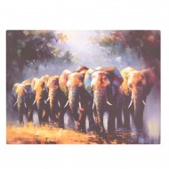 Paveikslas ant drobės "Drambliai pamiškėje", 40x30 cm Paveikslas ant drobės "Drambliai pamiškėje", 40x30 cm