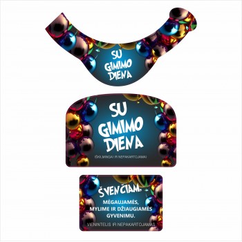 Lipni etiketė gimtadieniui su užrašu, Su Gimimo Diena