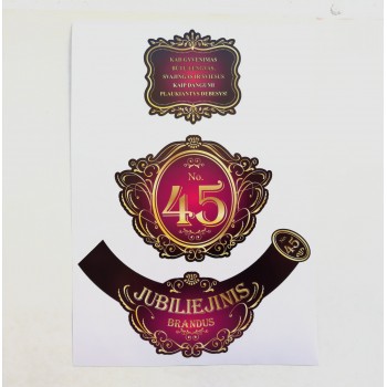 Lipni etiketė "Jubiliejinė" 45-55 Lipni etiketė "Jubiliejinė" 45-55