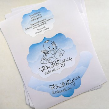 Lipni etiketė "Krikštynų debesėliai" M Lipni etiketė "Krikštynų debesėliai" M
