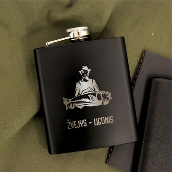 Metalinė fleškutė 200 ml. "Žvejys - ligonis" Metalinė fleškutė 200 ml. "Žvejys - ligonis"