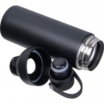 Gertuvė su užrašu, Super Mama, 480 ml, termo-vakuuminė, juoda