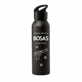 Aliuminė gertuvė su užrašu, Bosas niekada neklysta, 600 ml Aliuminė gertuvė su užrašu, Bosas niekada neklysta, 600 ml