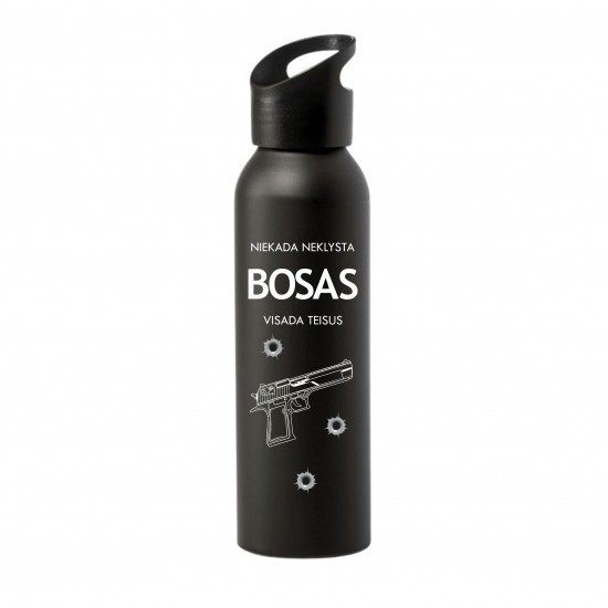 Aliuminė gertuvė su užrašu, Bosas niekada neklysta, 600 ml