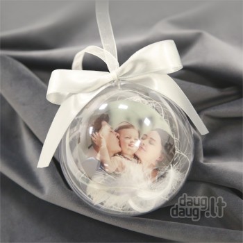 Apvalus eglutės žaisliukas su nuotrauka ø100 mm Apvalus eglutės žaisliukas su nuotrauka ø100 mm