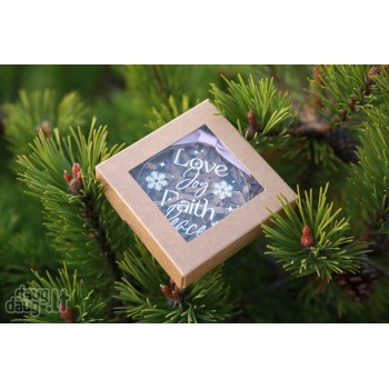 Kalėdinis eglutės žaisliukas "Love*Joy*Peace*Faith" 