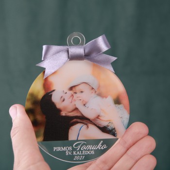 Eglutės žaisliukas su nuotrauka 95x102 mm.III-4