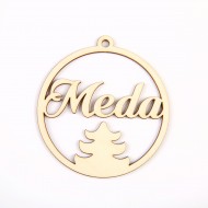 Kalėdinis eglutės žaisliukas su vardu "Eglutė" 77x83 mm