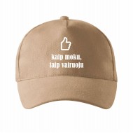 Kepurė su snapeliu ir užrašu, Kaip moku, taip vairuoju