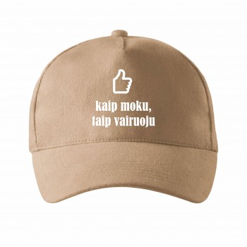 Kepurė su snapeliu ir užrašu, Kaip moku, taip vairuoju Kepurė su snapeliu ir užrašu, Kaip moku, taip vairuoju