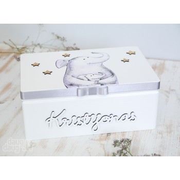 Krikštadėžė - daiktadėžė "Drambliukai" Krikštadėžė - daiktadėžė "Drambliukai"