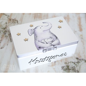 Krikštadėžė - daiktadėžė "Drambliukai"