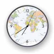 Sieninis laikrodis su pasaulio žemėlapiu_Color