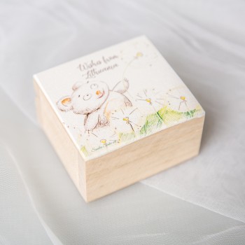 Medinė dėžutė "Meškutė su piene"