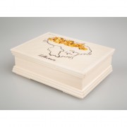 Dėžutė su gintarais "TRAKAI" 22x17,5x8 cm