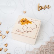 Medinė dėžutė su gintarais, Lietuva