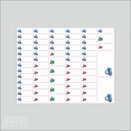 Vardiniai lipdukai "Mašinytės"