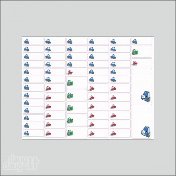 Vardiniai lipdukai "Mašinytės"