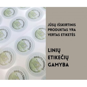 Etikečių ir lipdukų spauda, individualūs užsakymai, TIK UŽKLAUSA