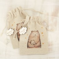 Maišeliai krikštynų simboliams "Mama meška"