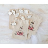 Maišeliai krikštynų simboliams "Zuikutė" 