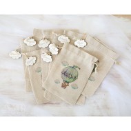 Maišeliai krikštynų simboliams "Oro balionai su meškučiais" M