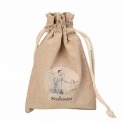 Medvilninių maišelių krikštynų simboliams "Angelai.Rožiniai" 