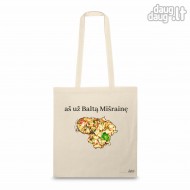 Medvilninis pirkinių krepšys su užrašu, Už baltą mišrainę