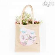 Medvilninis pirkinių krepšys "Paukščiai"