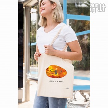 Medvilninis pirkinių krepšys su užrašu, Lietuvos auksas