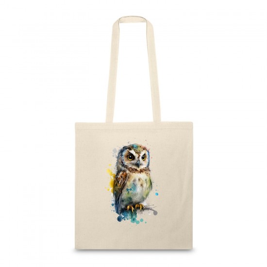 Medvilninis pirkinių maišelis su Pelėda