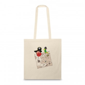 Medvilninis pirkinių maišelis, Piratas su Papūga ir Lobių Žemėlapis