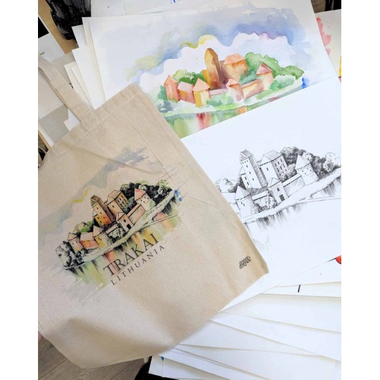 Medvilninis pirkinių krepšys, Trakai