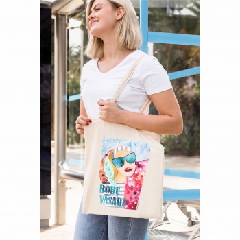 Pirkinių maišelis su autoriniu piešiniu, Bobų vasara, 100% medvilnė