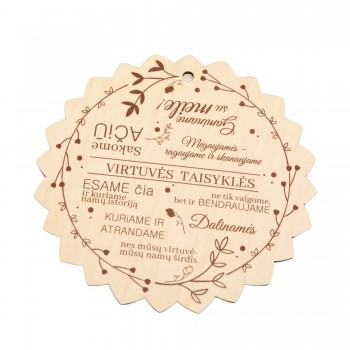 Padėklas puodui "Virtuvės taisyklės" Padėklas puodui "Virtuvės taisyklės"