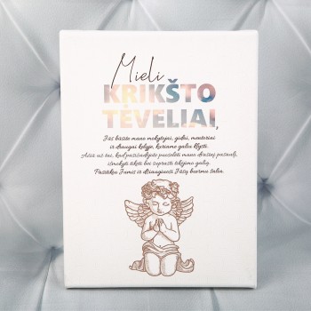 Drobė.Padėka Krikšto tėveliams. 1 Drobė.Padėka Krikšto tėveliams. 1