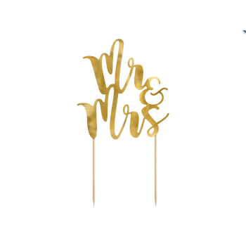 Blizgus smeigtukas tortui Mr& Mrs, 25.5cm, aukso spalva