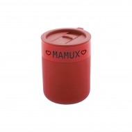 Kelioninis Keramikos Puodelis su užrašu, Mamux, 300 ml.