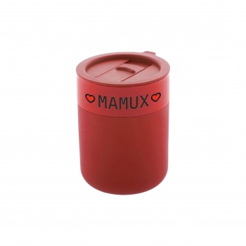 Kelioninis Keramikos Puodelis su užrašu, Mamux, 300 ml.