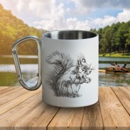 Metalinis puodelis su karabinu, Voverė Metalinis puodelis su karabinu, Voverė