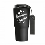 Metalinis termo puodelis su užrašu, Mylimam Seneliui, 550 ml, Juodas Metalinis termo puodelis su užrašu, Mylimam Seneliui, 550 ml, Juodas