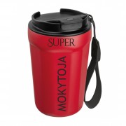 Metalinis termo puodelis su užrašu, Super Mokytoja, 350 ml, raudonas